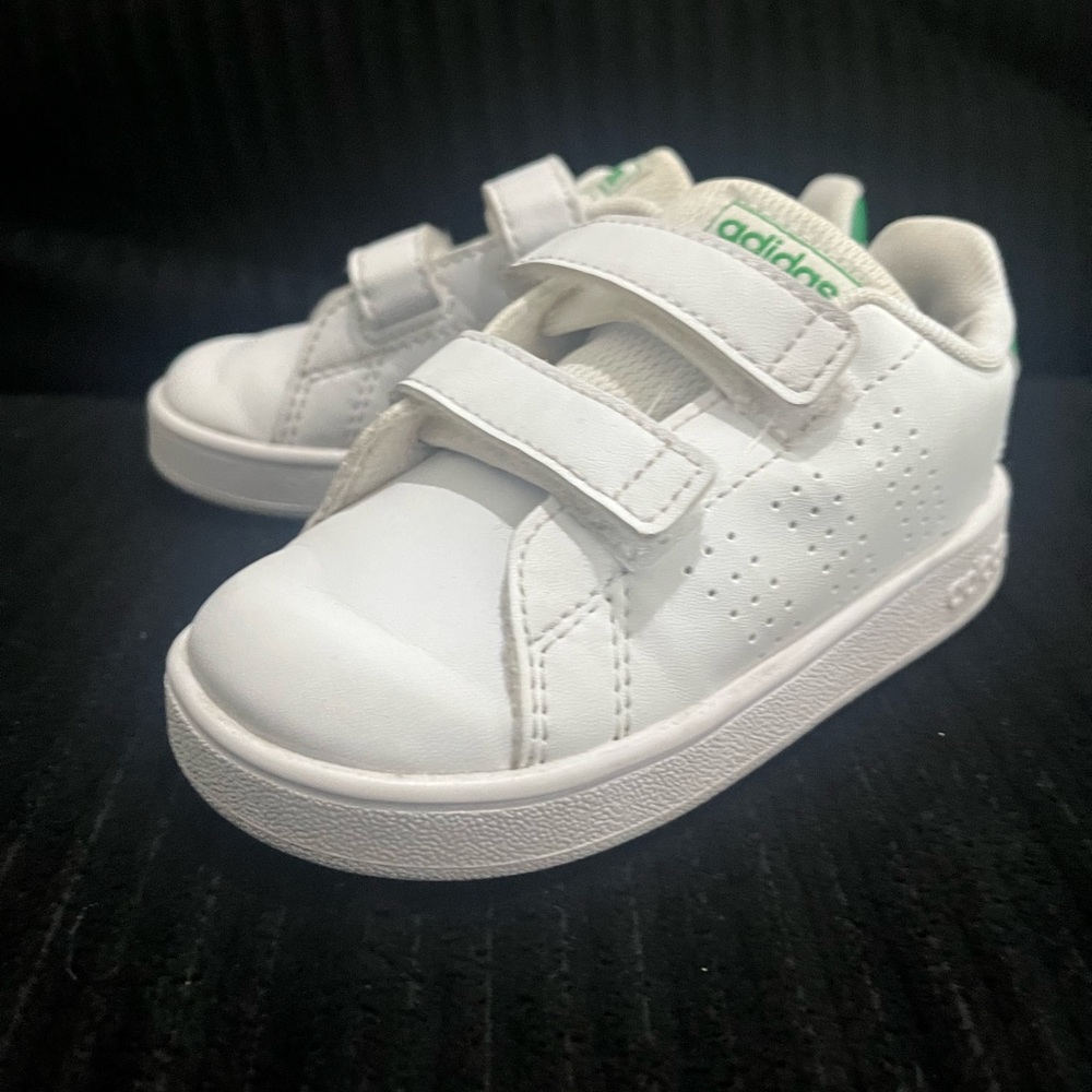 Toddler boy white adidas